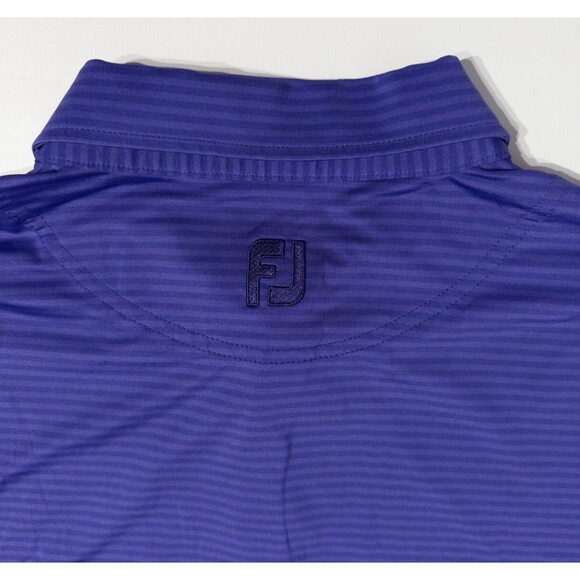 Footjoy "The Legend" Bobby Jones Golf Polo Shirt Purple Striped Men's Size XL - Picture 7 of 11
